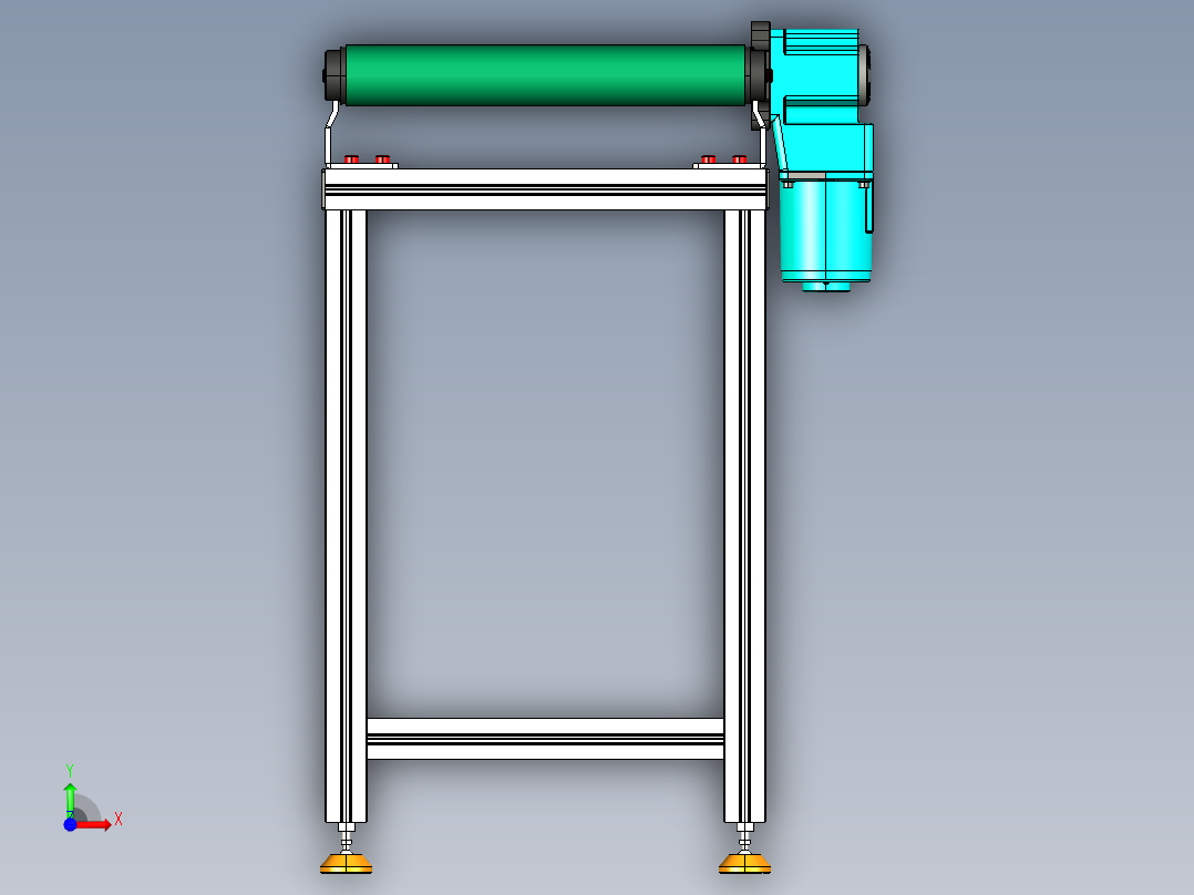 LE-XC5050-右直连驱动中载皮带线-负载80kg前视图