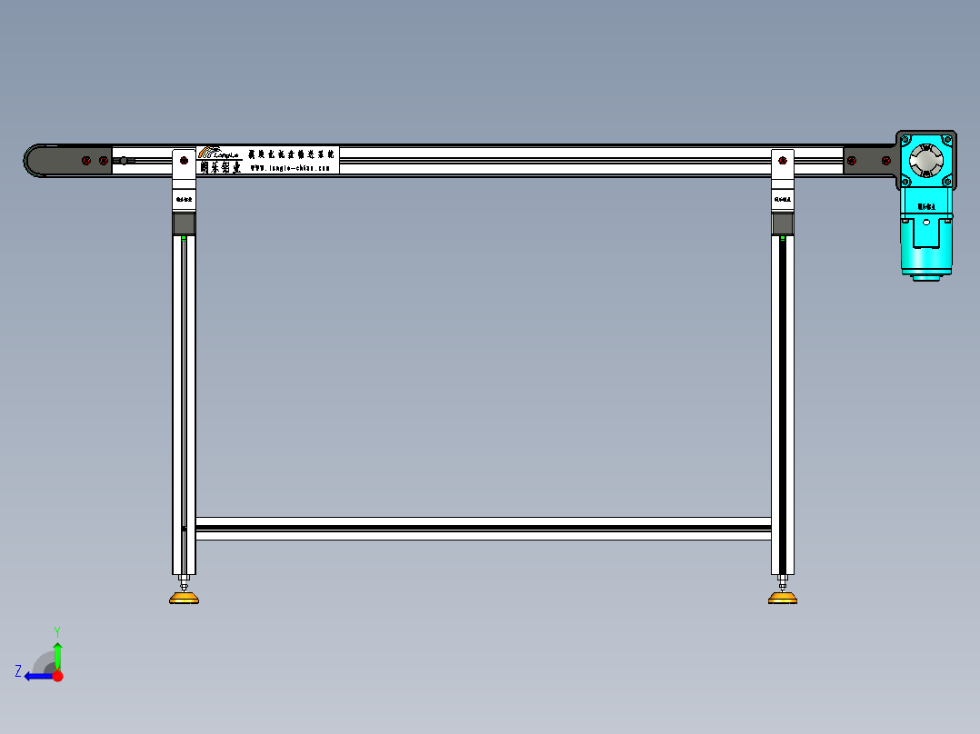 LE-XC5050-右直连驱动中载皮带线-负载80kg右视图