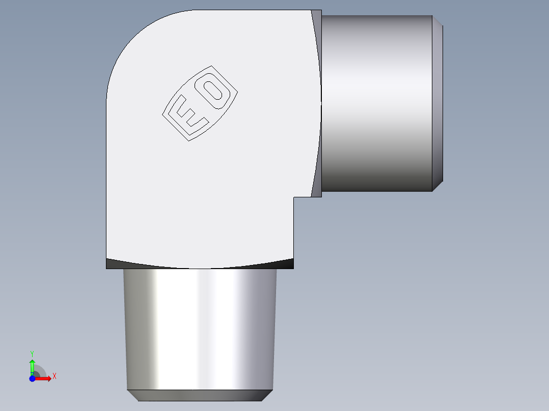 卡套式工业通用硬管接头EO_Male_stud_elbow_WE10LRCFX前视图