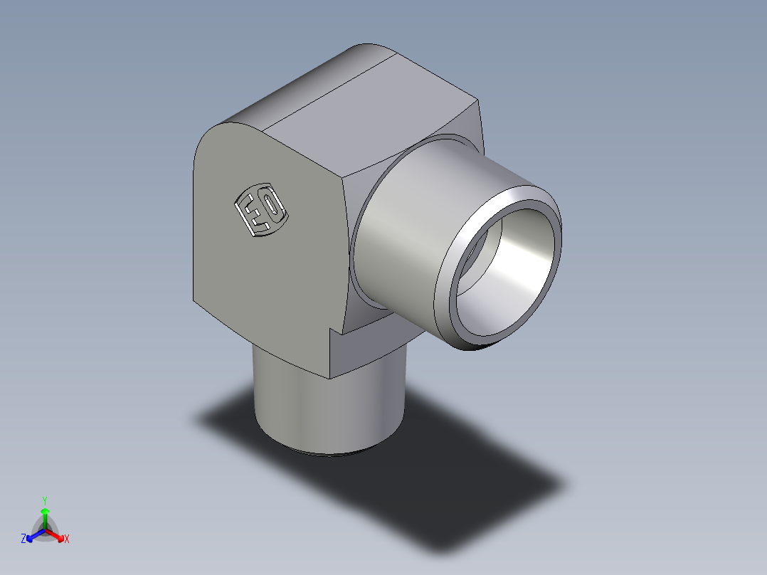 卡套式工业通用硬管接头EO_Male_stud_elbow_WE10LRCFX正等轴测图