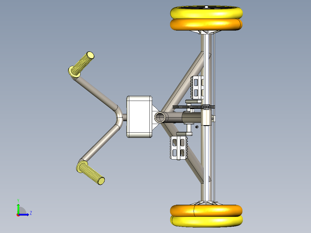 小孩儿童卡丁车底盘模型左视图