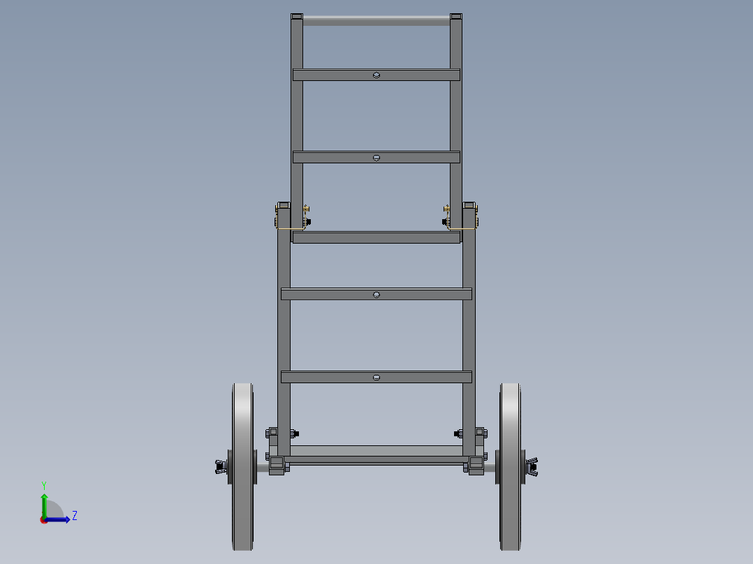 solidworks 人工装卸车设计左视图