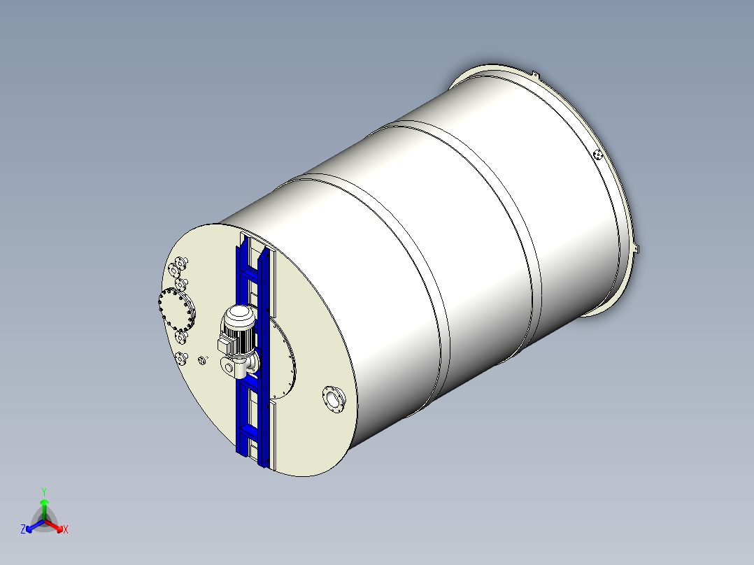 带电机搅拌罐正等轴测图