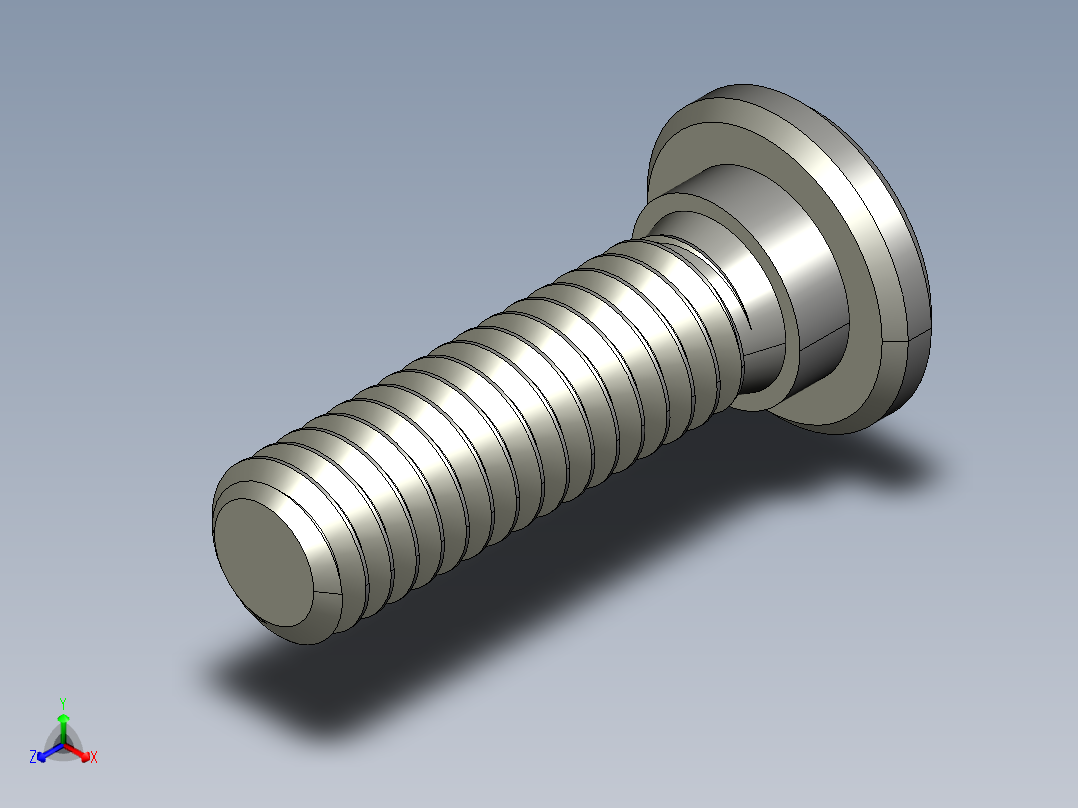 超薄型内六角螺钉-Ultra Low Profile Socket Head Screws 5-16 - 18 Thread Size 1 in Long.STEP主视图