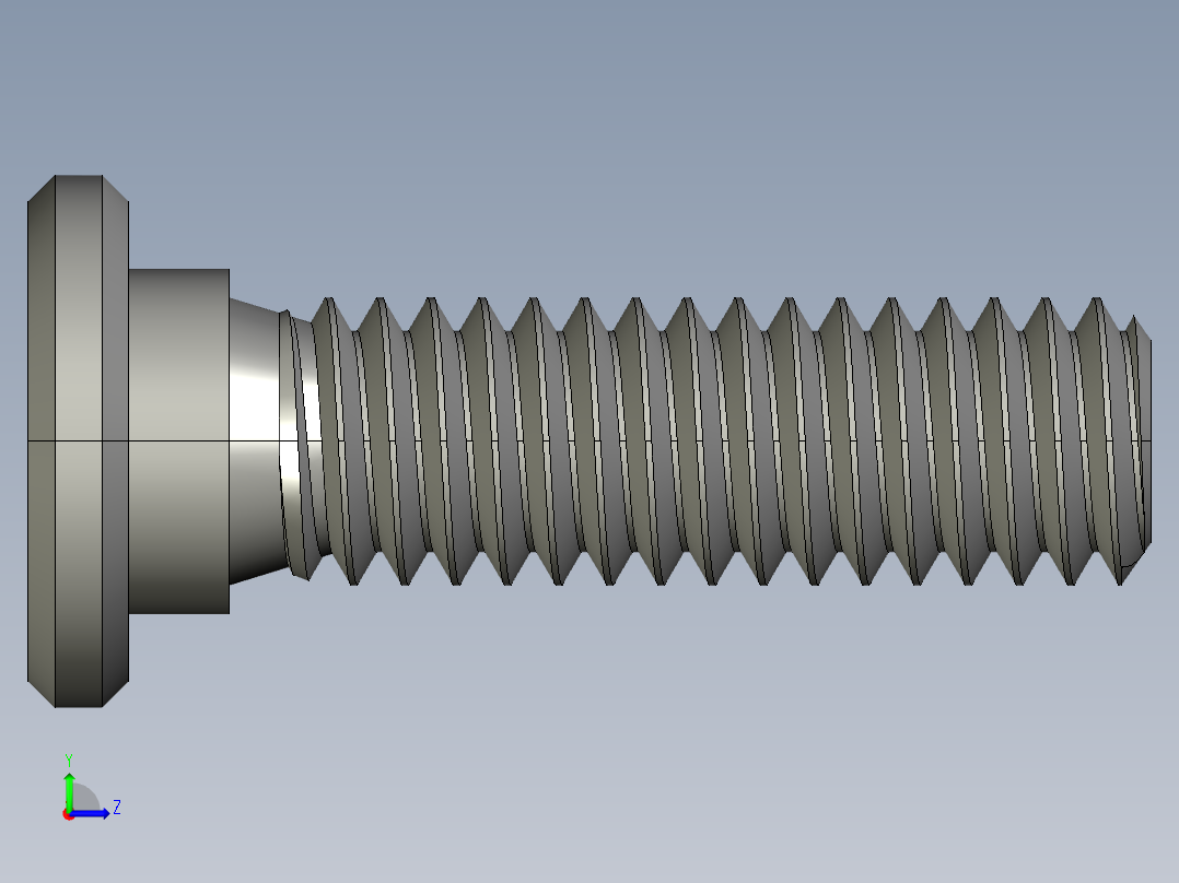 超薄型内六角螺钉-Ultra Low Profile Socket Head Screws 5-16 - 18 Thread Size 1 in Long.STEP左视图