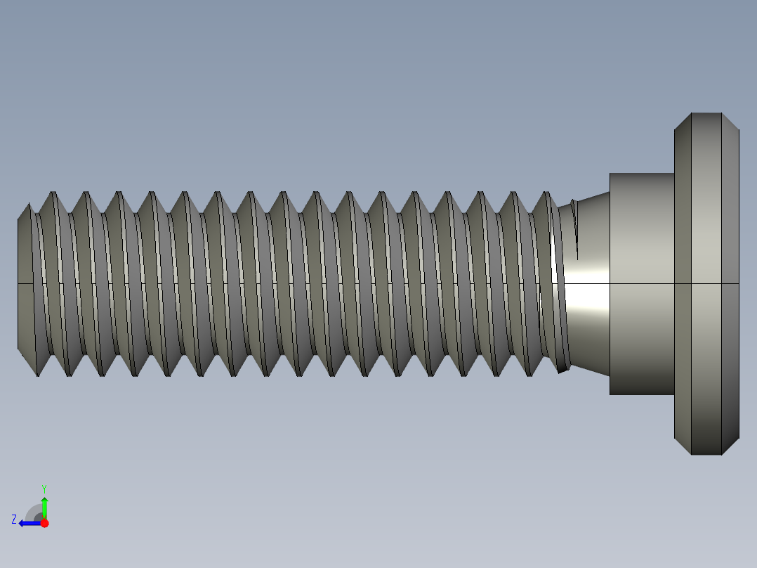 超薄型内六角螺钉-Ultra Low Profile Socket Head Screws 5-16 - 18 Thread Size 1 in Long.STEP右视图