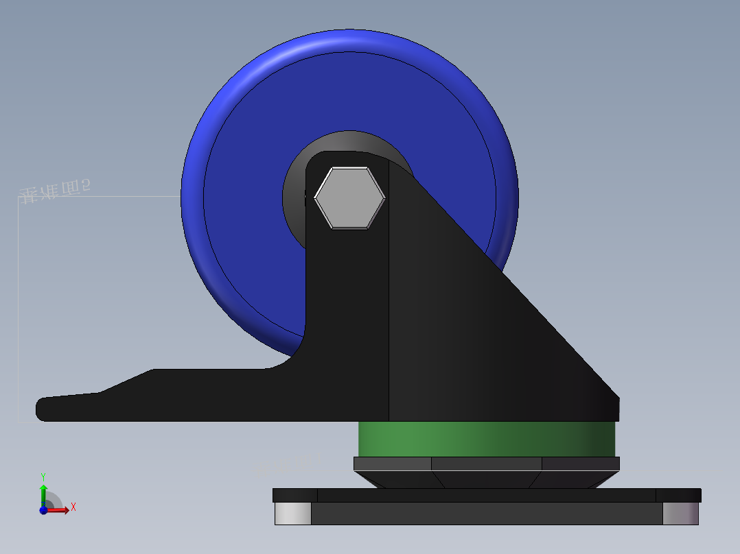 105脚轮直径75前视图