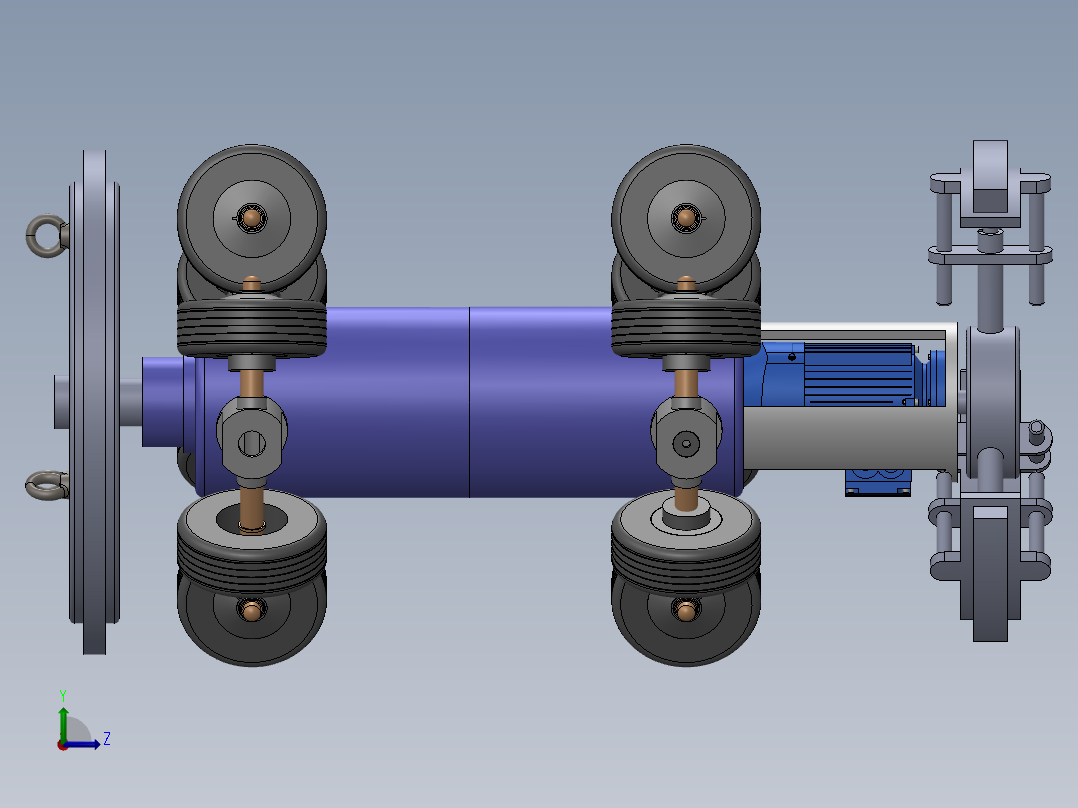 管道内壁自动清洁装置左视图