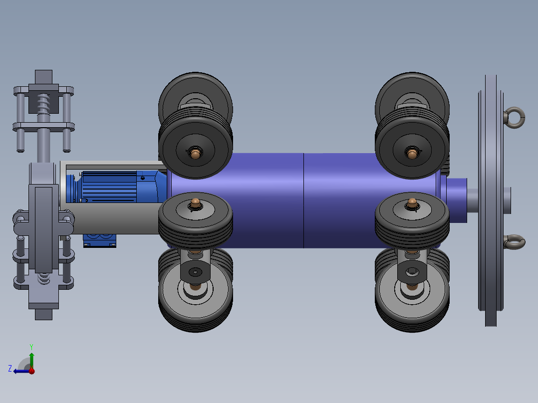 管道内壁自动清洁装置右视图