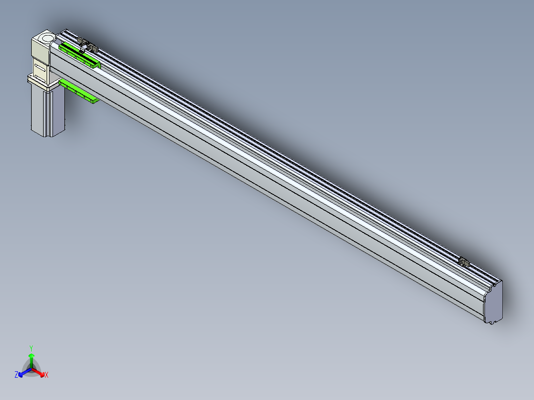 同步带滑台-半封闭B13-L90-S1500-L-Z86-D3正等轴测图