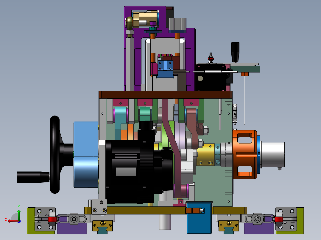 B7_共轭凸轮插针模组后视图