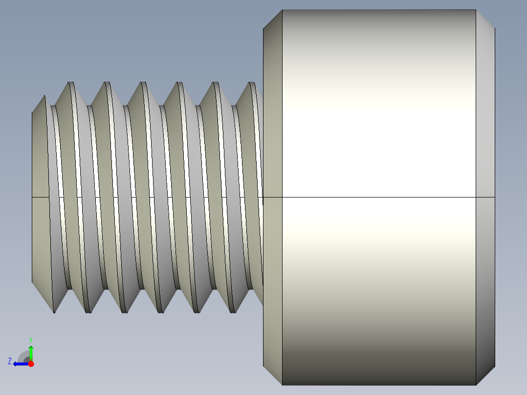 M8 x 1.25mm Thread 8mm LONG SOCKET HEAD CAP SCREW.IGS右视图