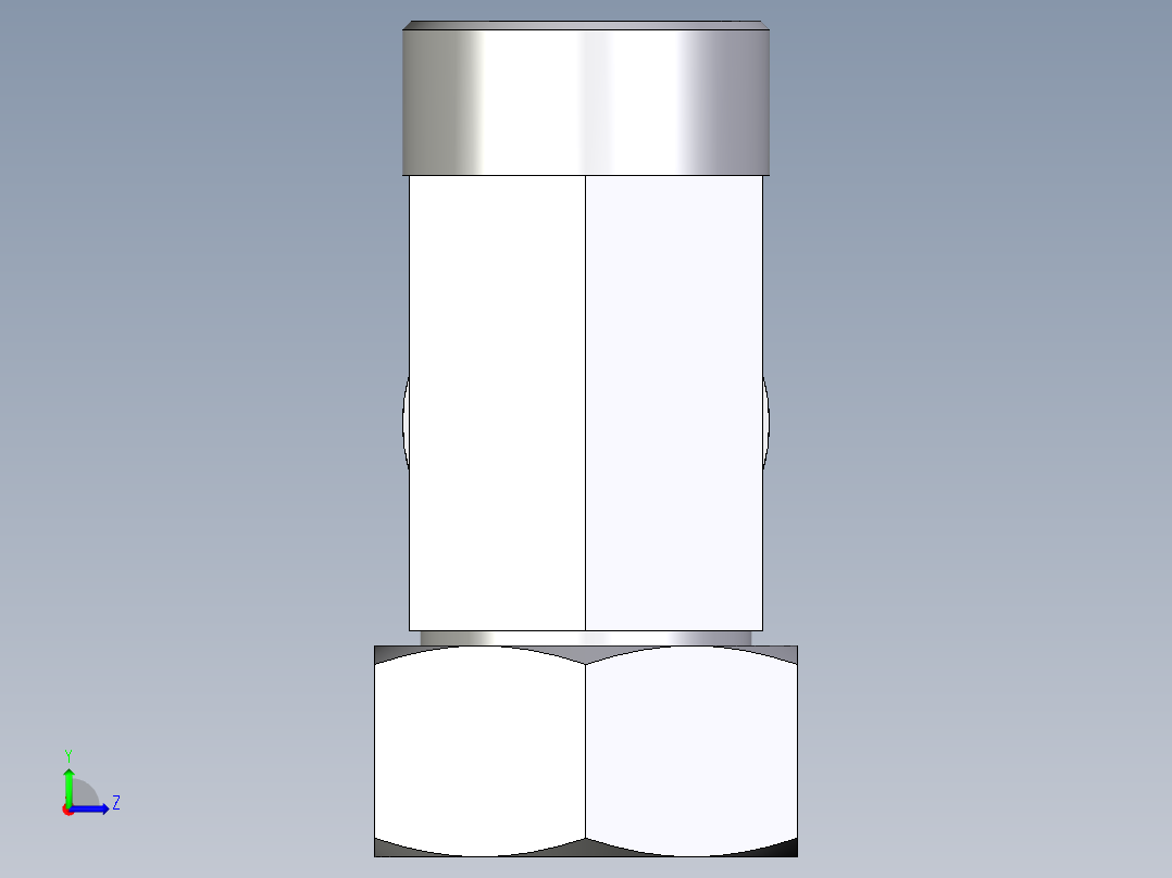 卡套式工业通用硬管接头EO_Swivel_nut_run_tee_EL38SOMDCF左视图