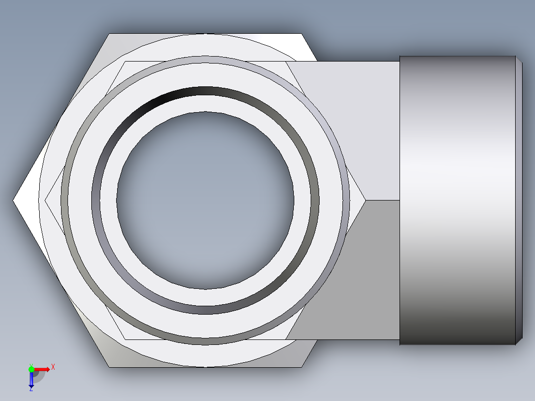 卡套式工业通用硬管接头EO_Swivel_nut_run_tee_EL38SOMDCF俯视图