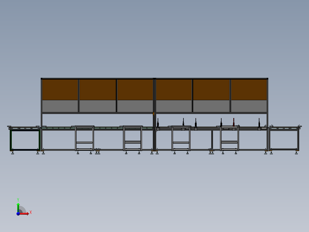 B105-无动力滚筒线前视图