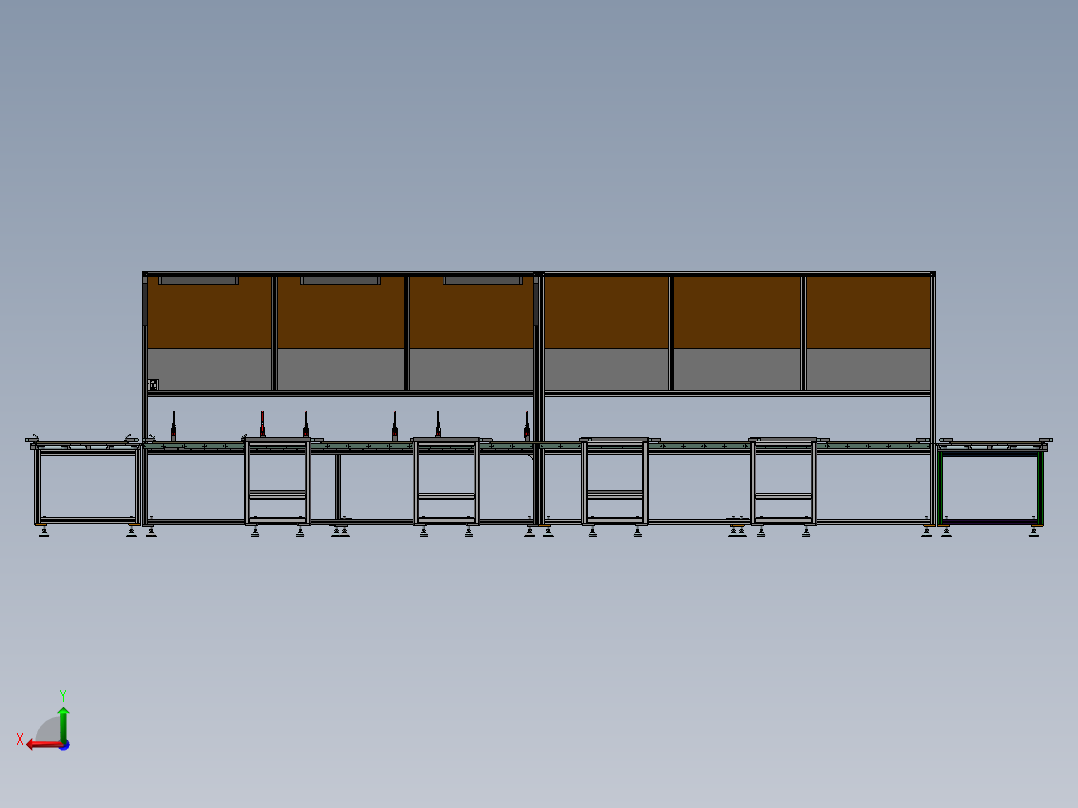 B105-无动力滚筒线后视图
