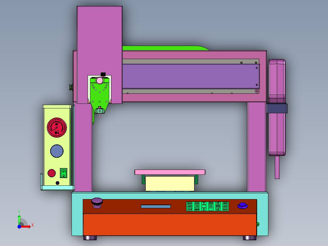 针筒胶锡膏涂胶机前视图