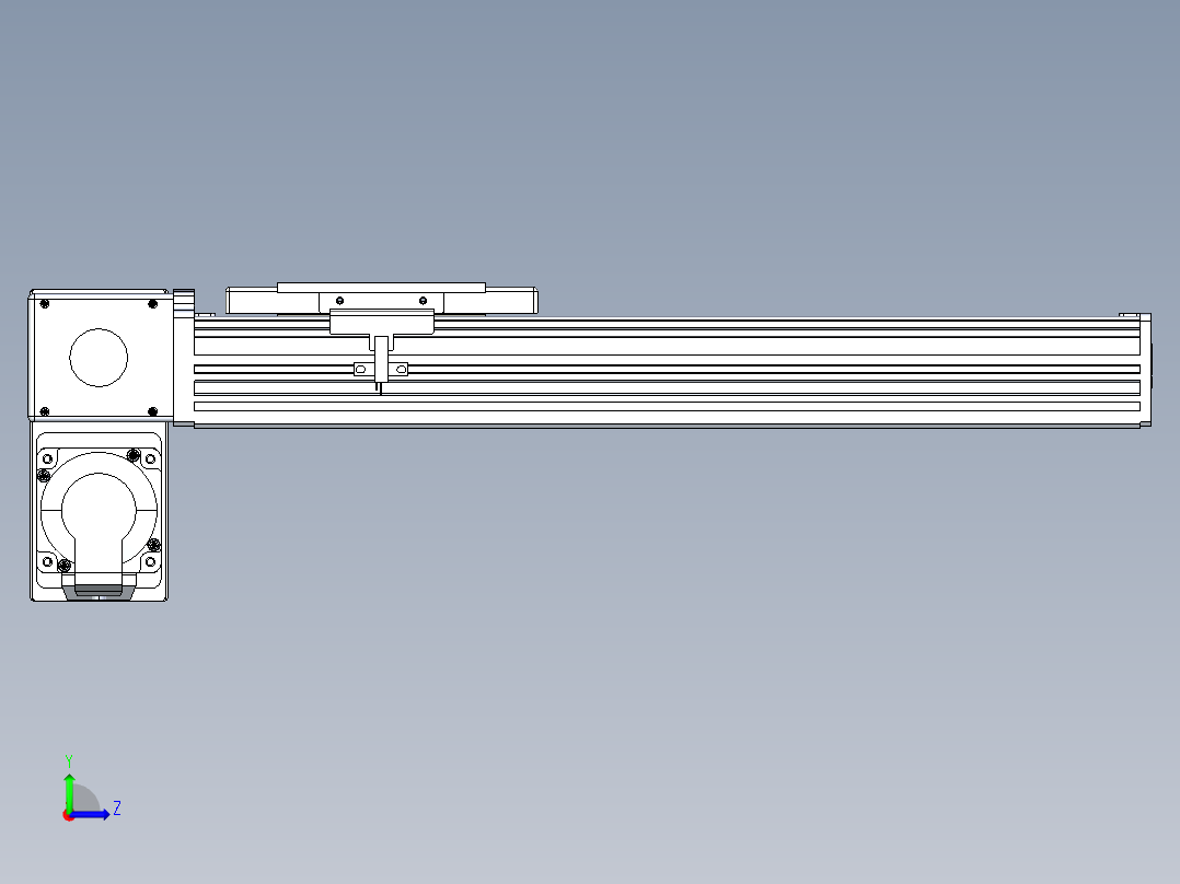 同步带全封闭直线模组TPA-HCB-110D-90-L250-LP-C-P40-N3左视图