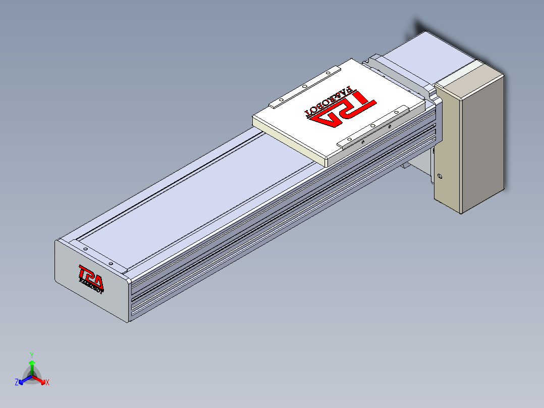 同步带全封闭直线模组TPA-HCB-110D-90-L250-LP-C-P40-N3正等轴测图