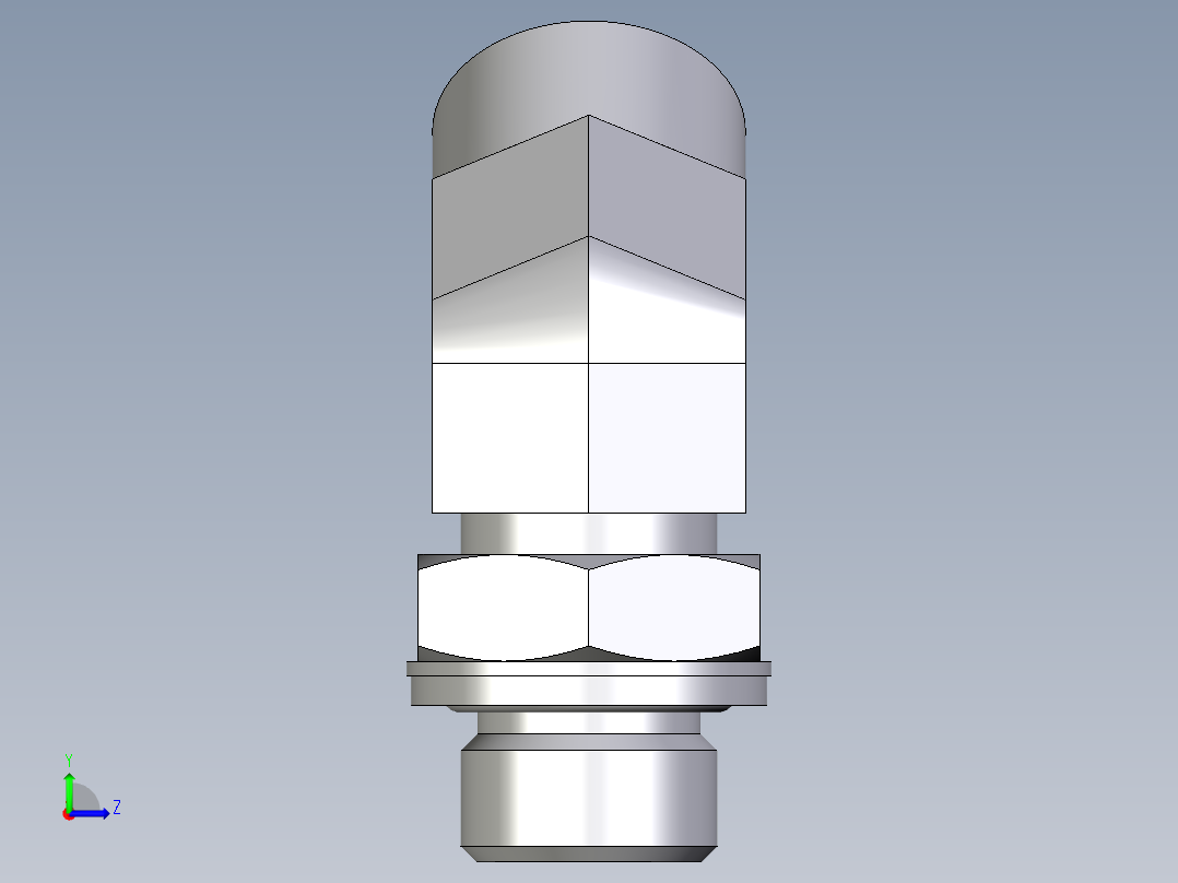 卡套式工业通用硬管接头EO_Adjustable_locknut_45_deg_elbow_VEE15LMOMDCF左视图