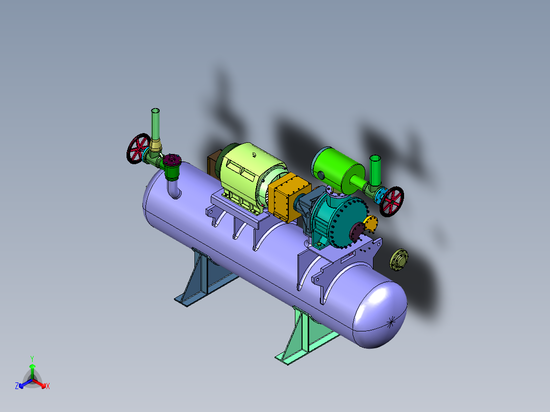 400HP车载无油干式螺杆空压机主视图