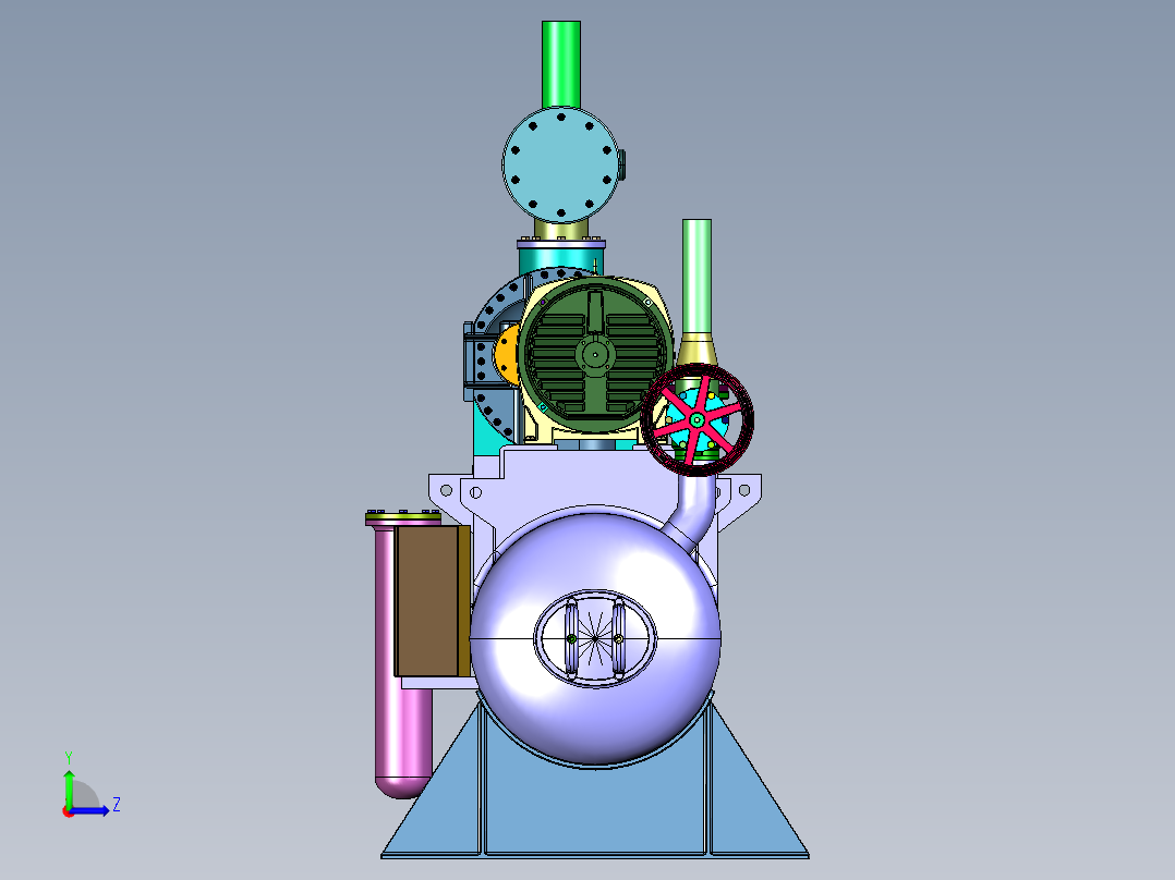 400HP车载无油干式螺杆空压机左视图