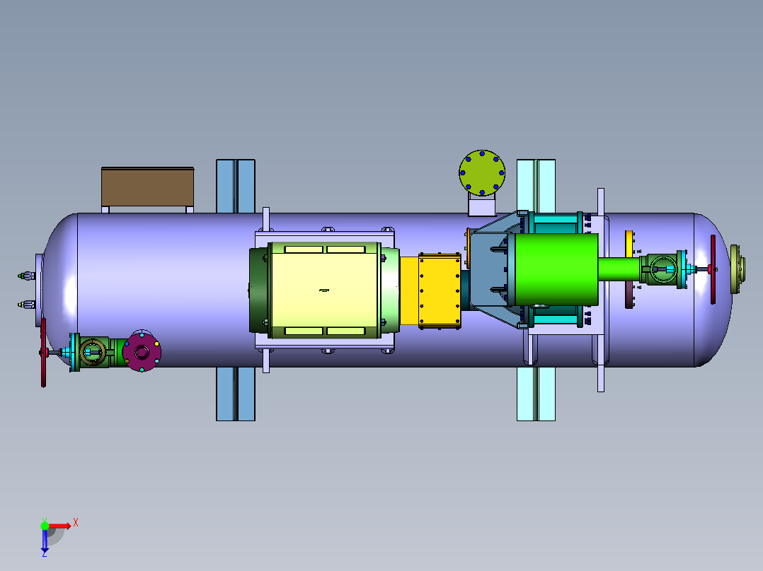 400HP车载无油干式螺杆空压机俯视图