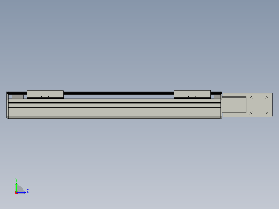 直线模组WG-LHB12-S400-BR设计图纸左视图