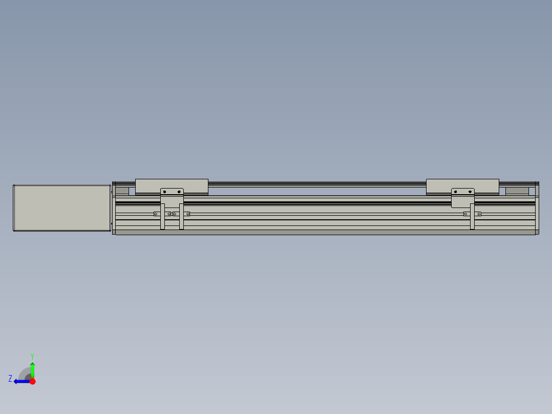 直线模组WG-LHB12-S400-BR设计图纸右视图
