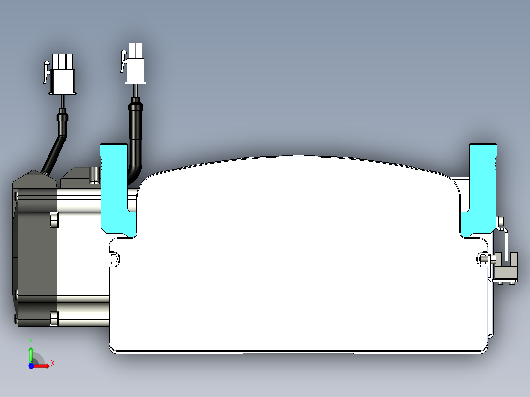 同步带滑台-半封闭B22H-L100-C-S1950-R-P75-D3-N5前视图