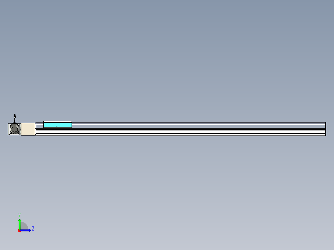 同步带滑台-半封闭B22H-L100-C-S1950-R-P75-D3-N5左视图