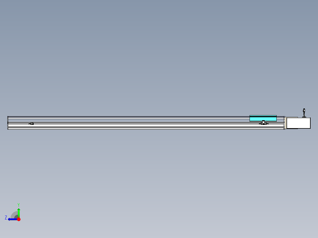 同步带滑台-半封闭B22H-L100-C-S1950-R-P75-D3-N5右视图