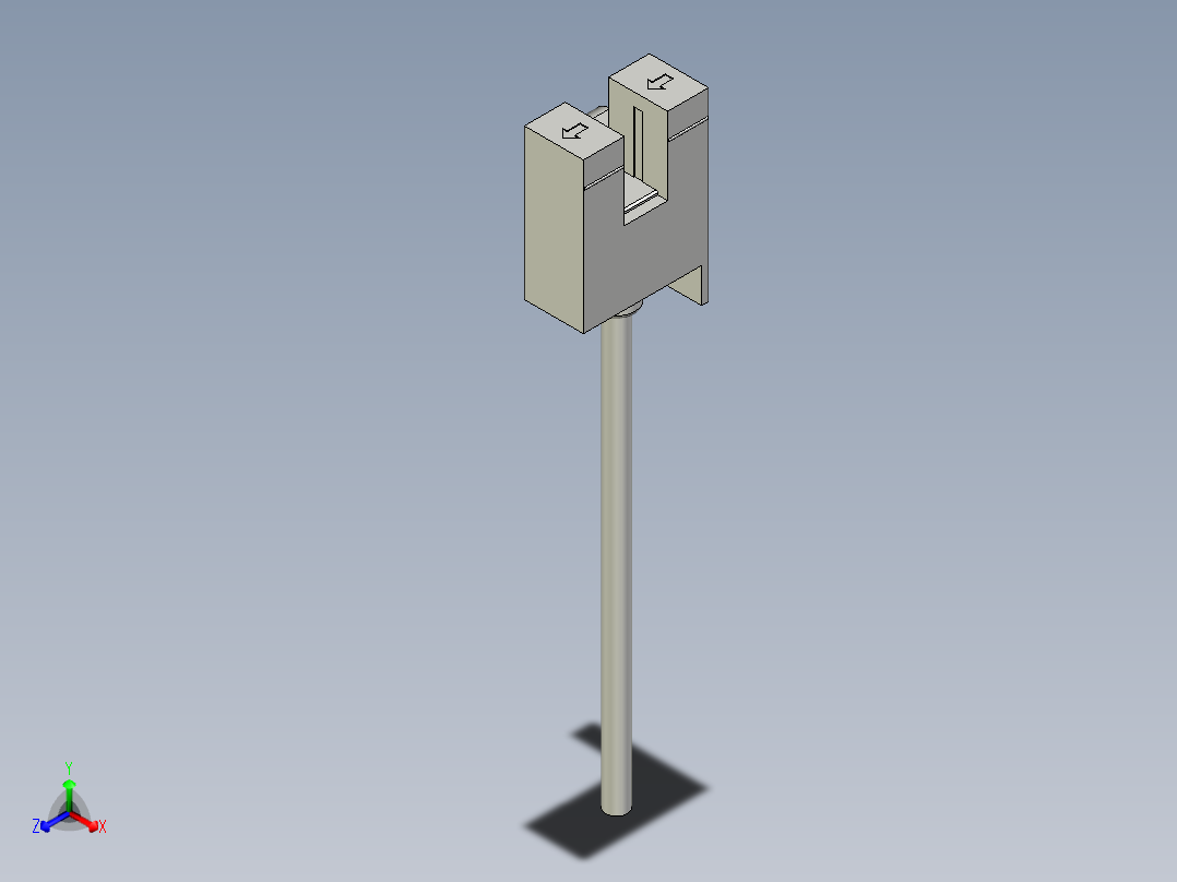 槽型光电传感器LU-F45_3D主视图