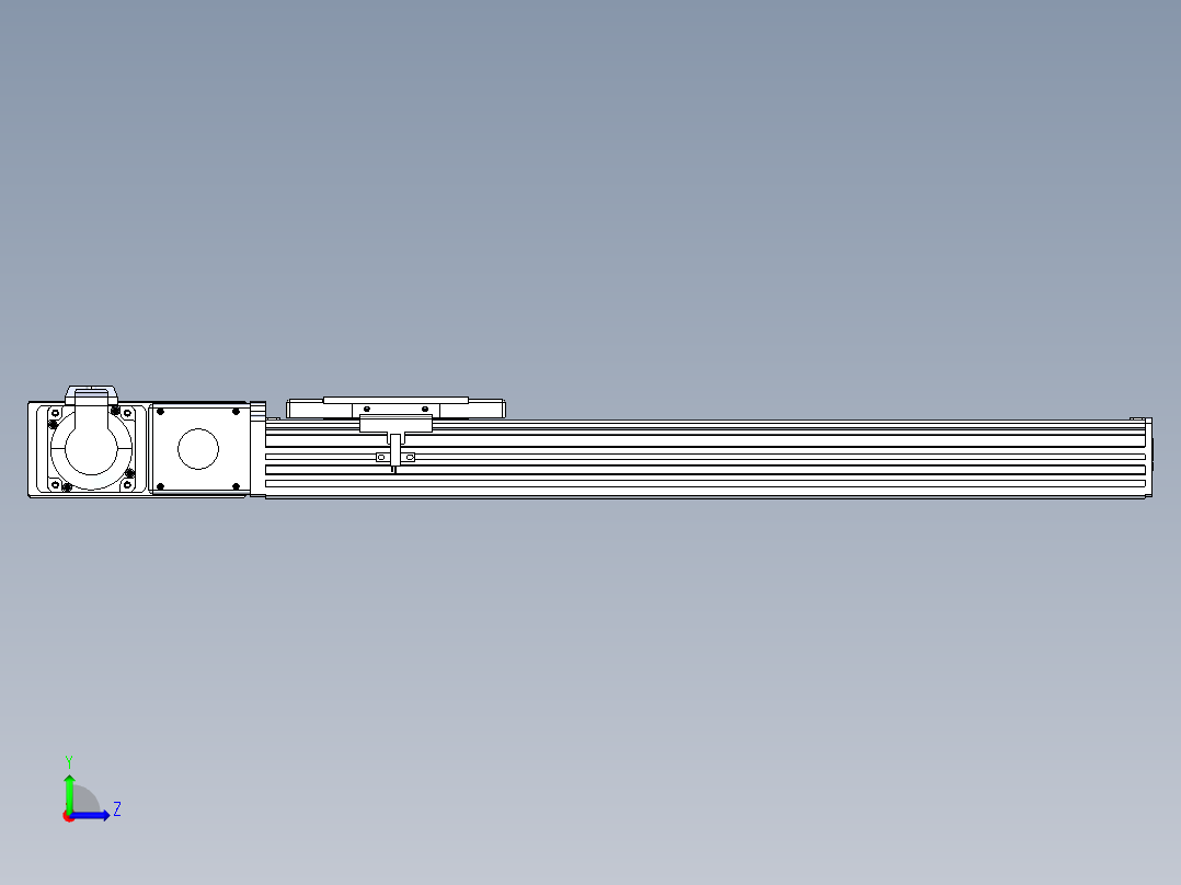 同步带全封闭直线模组TPA-HCB-110D-90-L400-ML-Y-P40-N3左视图
