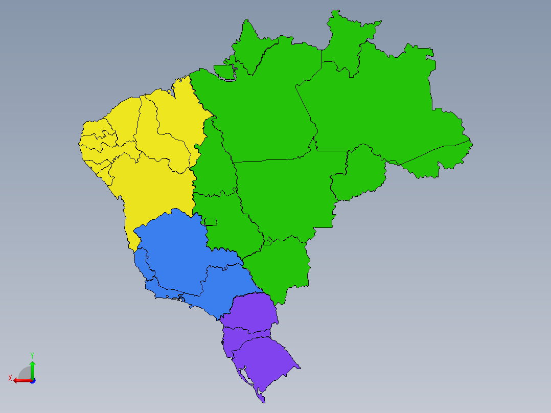巴西地图后视图