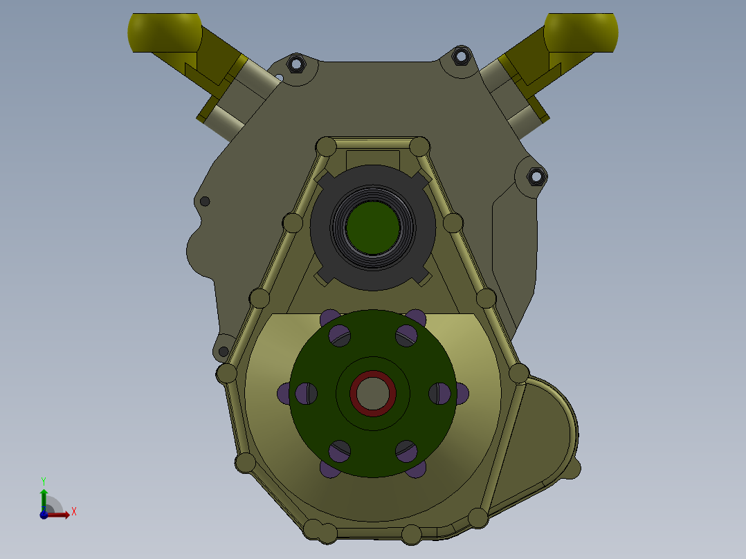 实验飞机发动机自动变速箱结构主视图