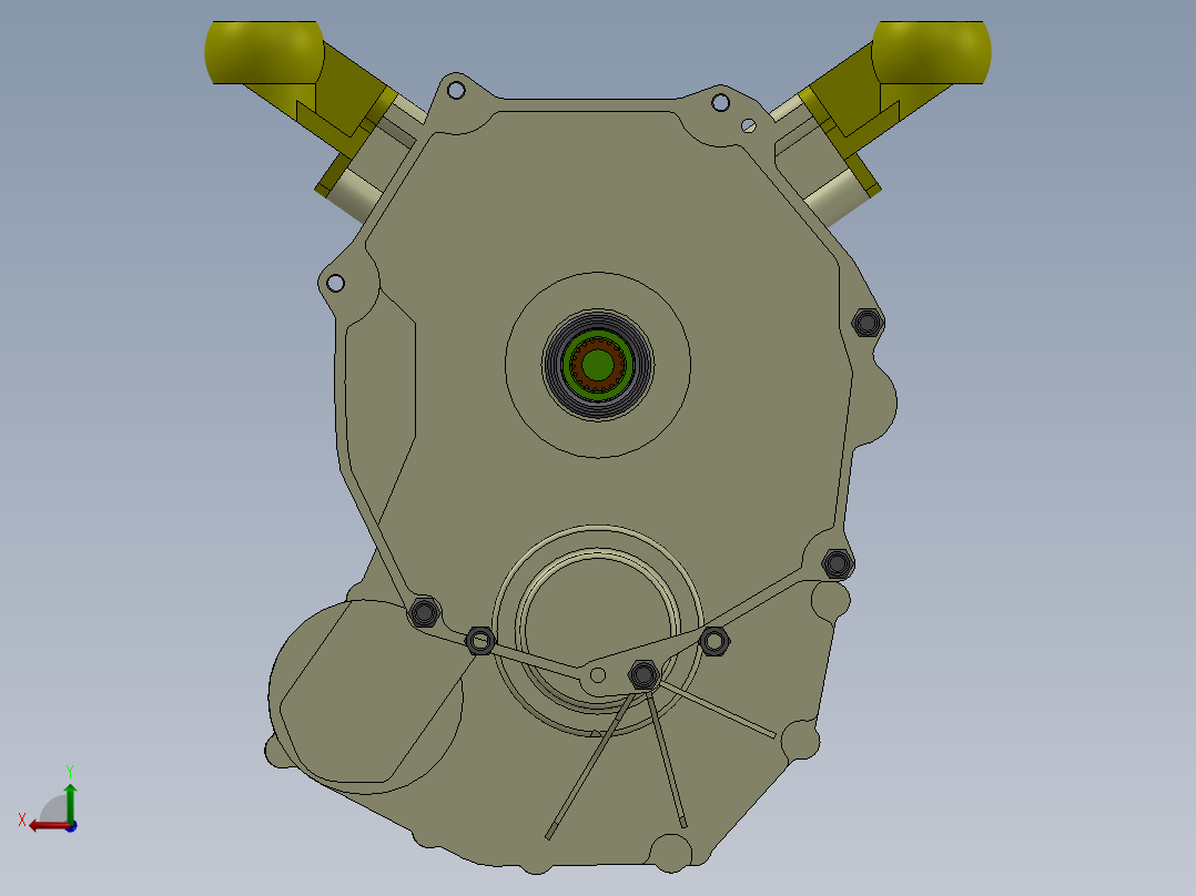 实验飞机发动机自动变速箱结构后视图