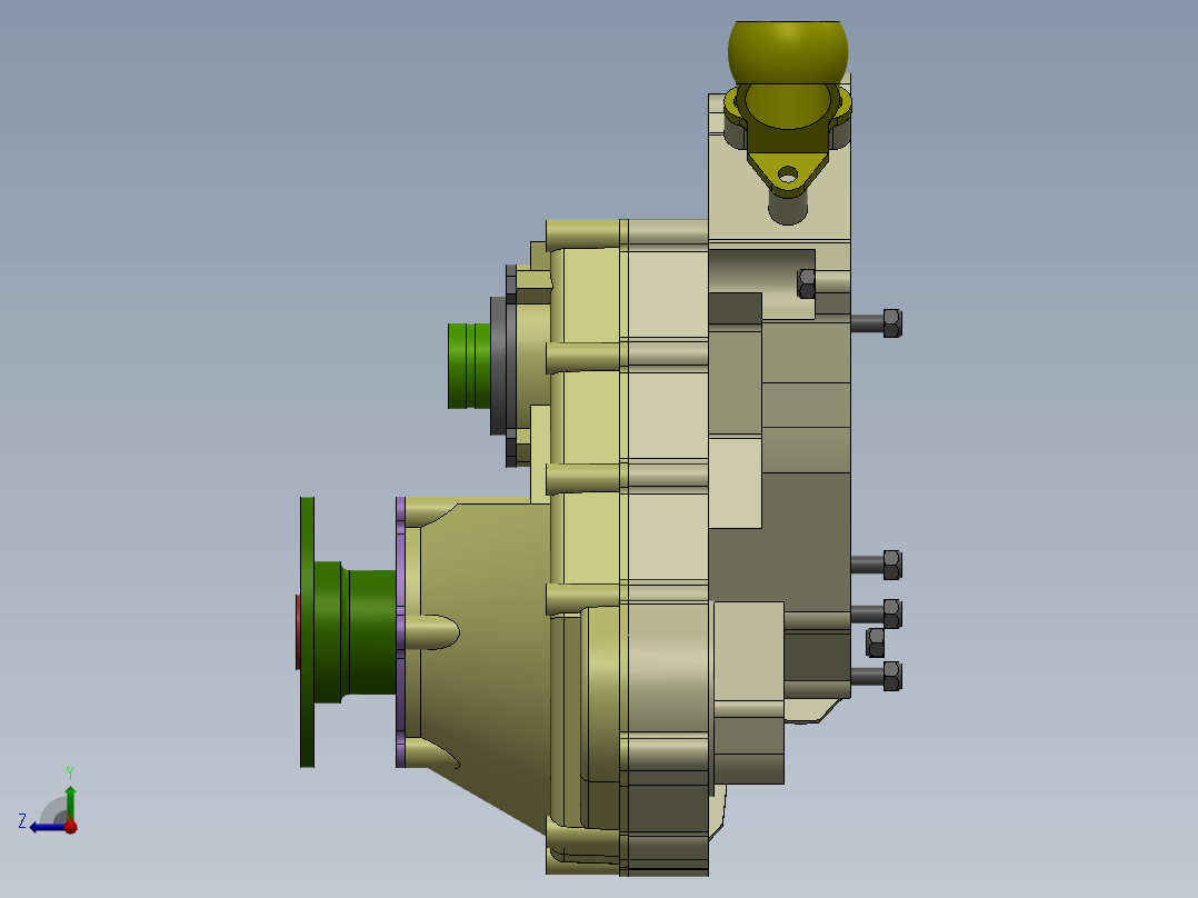 实验飞机发动机自动变速箱结构右视图