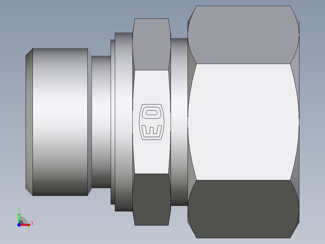 卡套式工业通用硬管接头EO_Male_Stud_connector_GE22LREDCF前视图