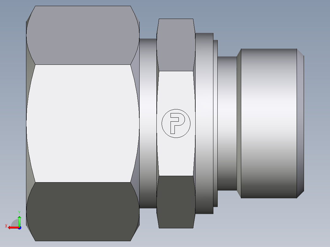 卡套式工业通用硬管接头EO_Male_Stud_connector_GE22LREDCF后视图