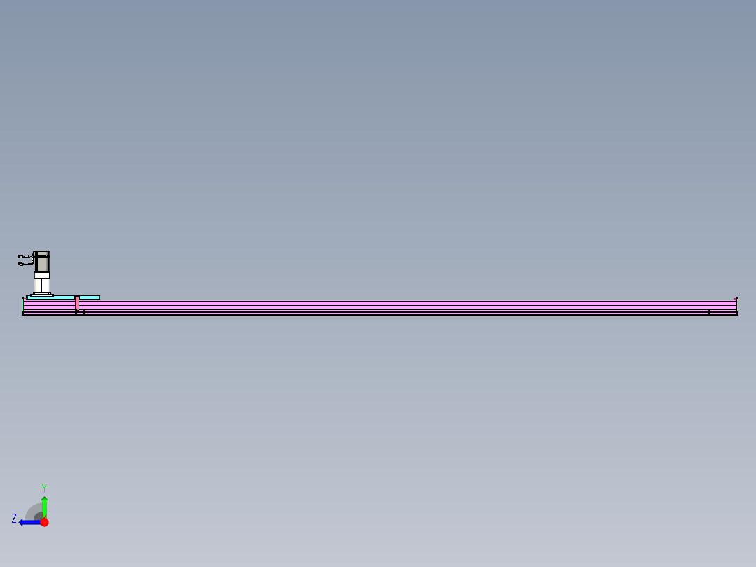 东锦齿条传动DH210G-L167-S3300-BU-减速机+P750W右视图