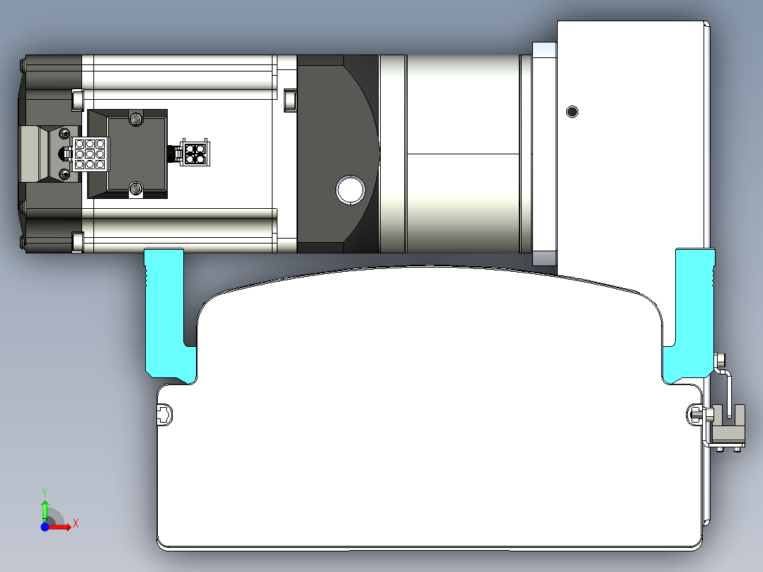 同步带滑台-半封闭B22H-L100-C-S1550-RU-P75-D3-N5前视图