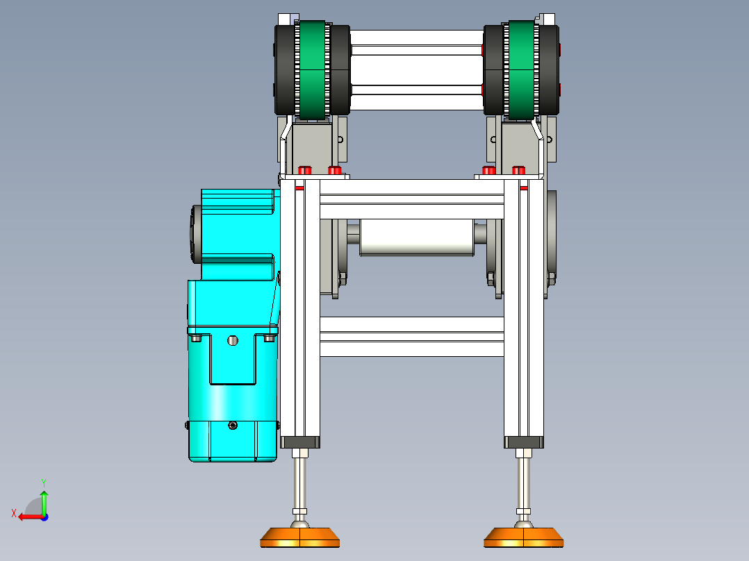 LE-XC4080-重载托盘输送线中间驱动后视图
