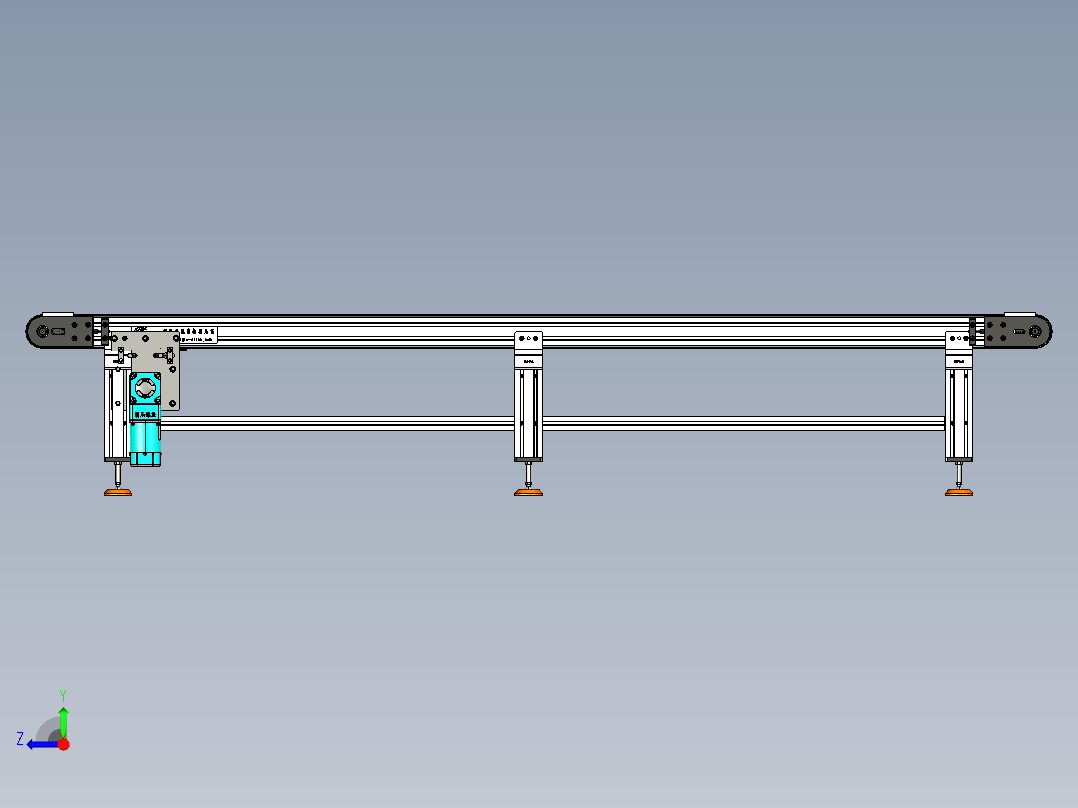 LE-XC4080-重载托盘输送线中间驱动右视图
