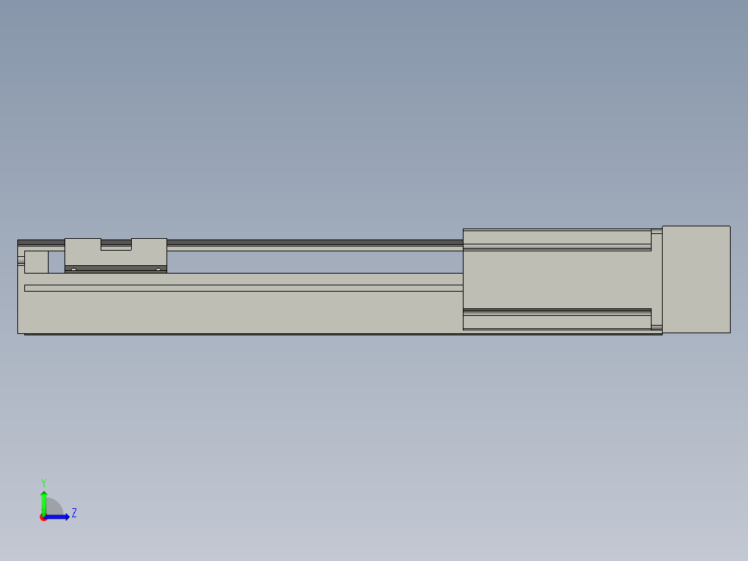 直线模组LHA6-S250-R-200W(16丝杆)设计图纸左视图