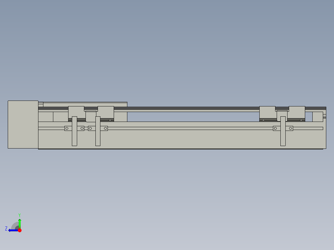 直线模组LHA6-S250-R-200W(16丝杆)设计图纸右视图