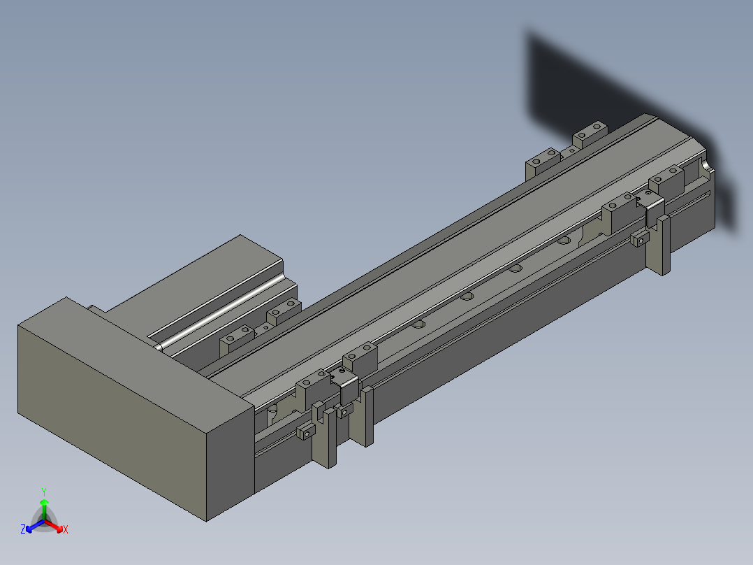 直线模组LHA6-S250-R-200W(16丝杆)设计图纸正等轴测图