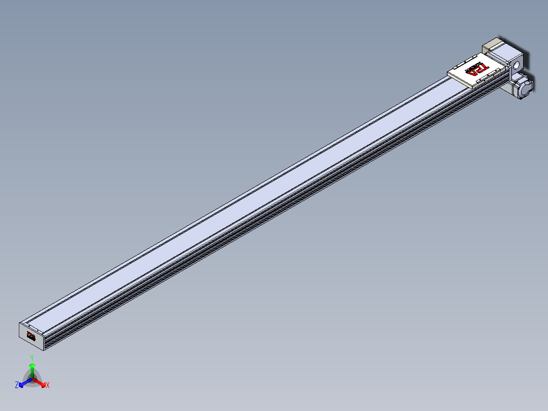 同步带全封闭直线模组TPA-HCB-110D-90-L1850-RP-Y-P40-N3正等轴测图