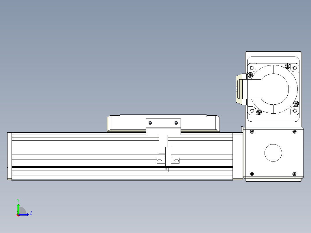 同步带全封闭直线模组TPA-HCB-105D-90-L50-RU-C-P20-N3左视图