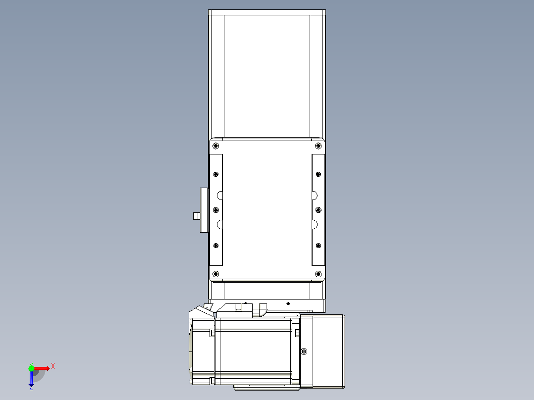 同步带全封闭直线模组TPA-HCB-105D-90-L50-RU-C-P20-N3俯视图
